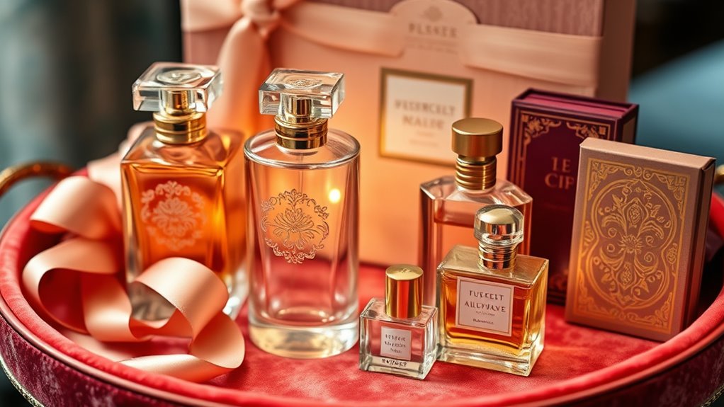 perfume selection and presentation