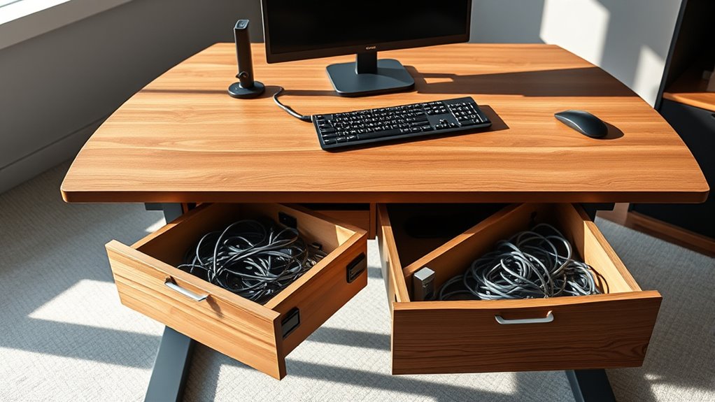 desk size and features
