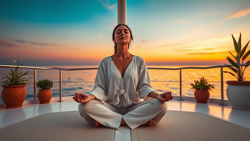 relaxed mindfulness at sea