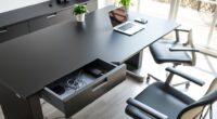 sit stand desks with cable drawers