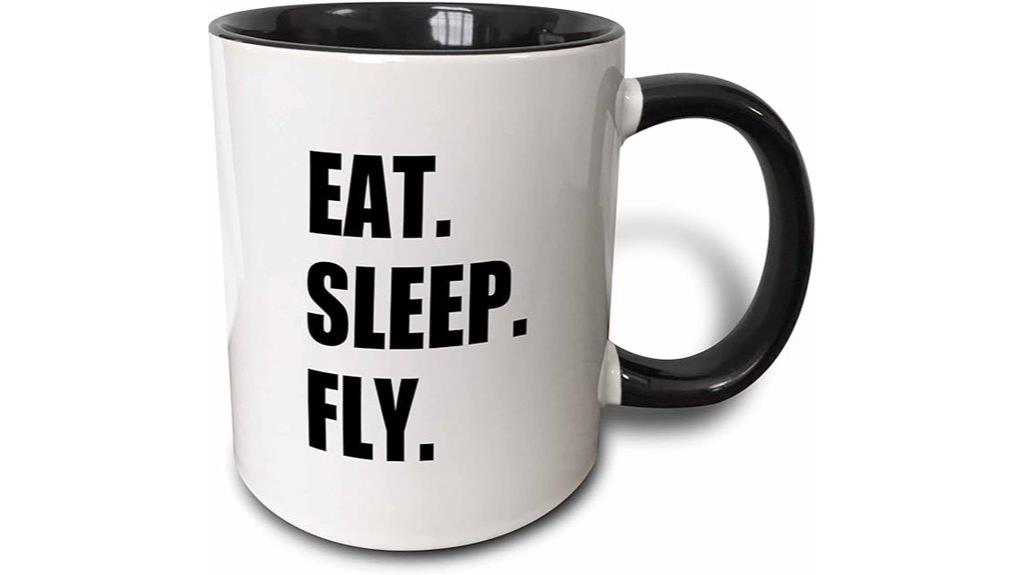 black airplane mug design