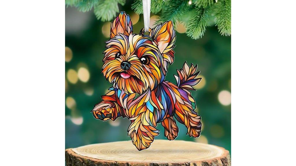 yorkie dog acrylic ornaments