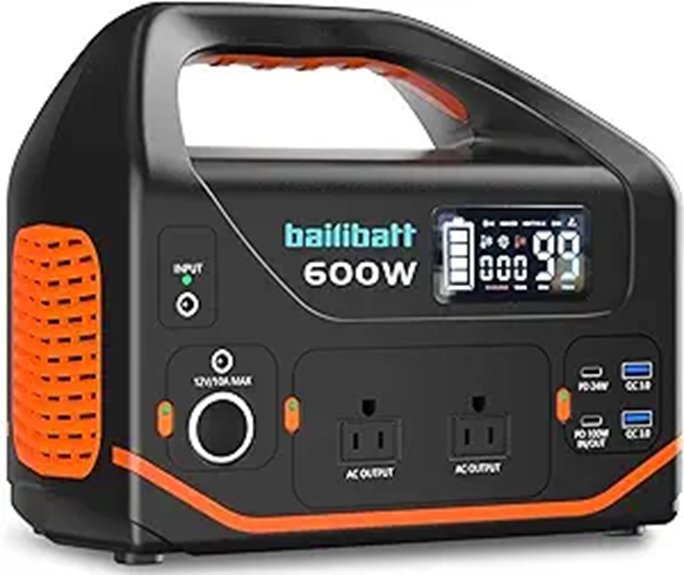 Portable 600W 293Wh Power Station with AC Outlet