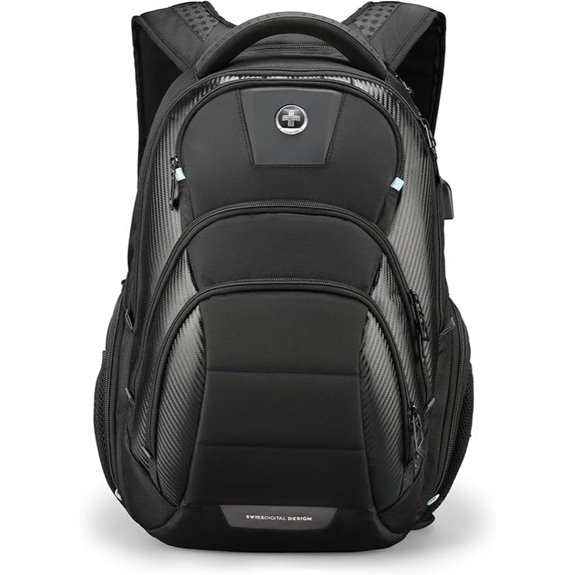 Swissdigital TSA Business Laptop Backpack with USB Port