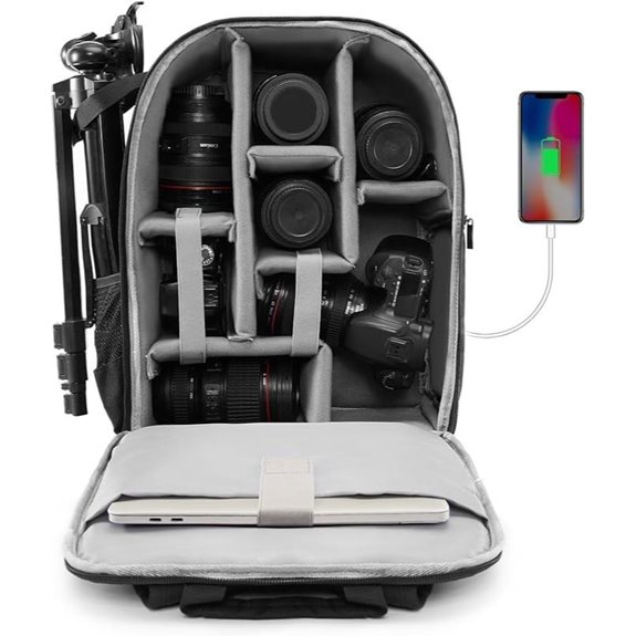 CADeN Camera Backpack with Laptop Compartment and Rain Cover