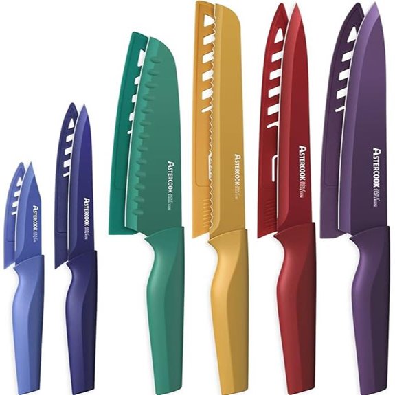 Astercook 12-Piece Color-Coded Kitchen Knife Set