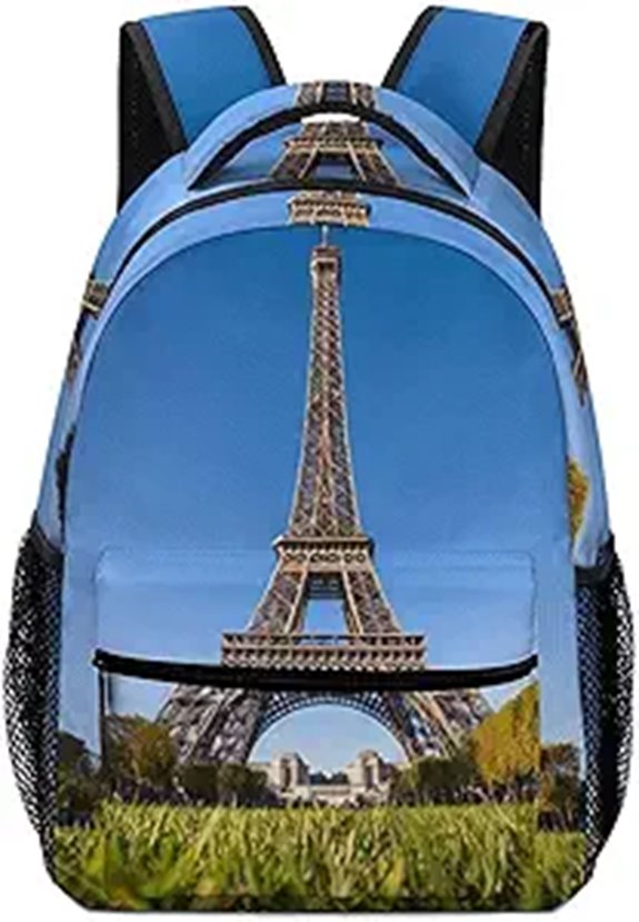 Eiffel Tower Travel Laptop Backpack for Women Men