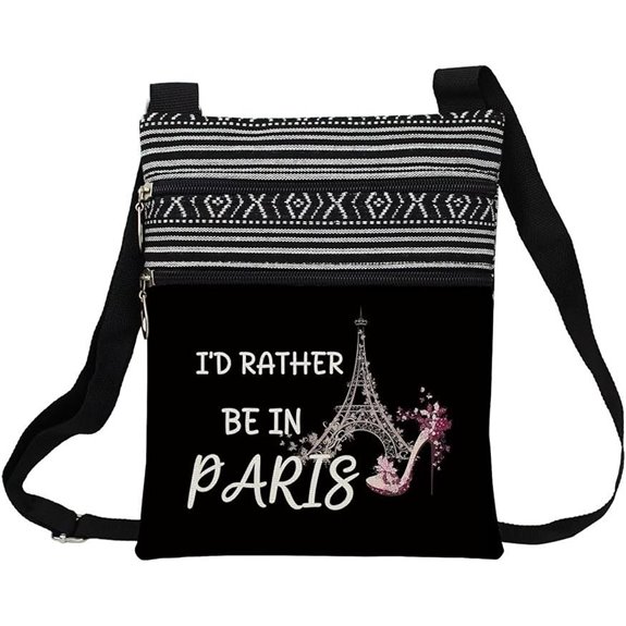 Paris Messenger Bag with Ethnic Pattern and Adjustable Strap