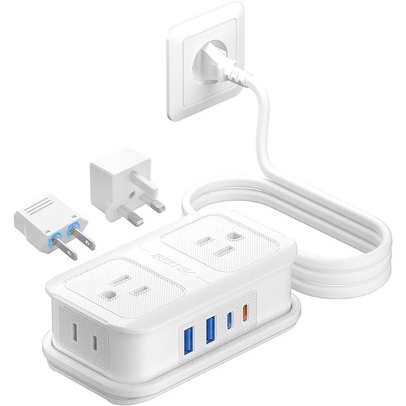 BESTEK European Travel Plug Adapter with USB Ports