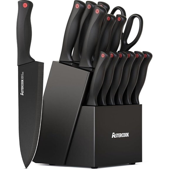 Astercook 15-Piece Stainless Steel Knife Set