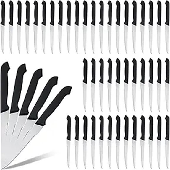 Therwen 50 Pcs 8.8 Serrated Steak Knives Set