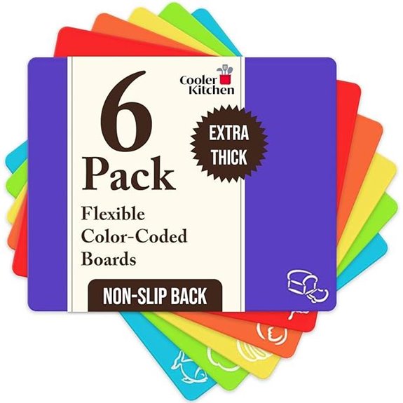 Cooler Kitchen Flexible Plastic Cutting Board Set