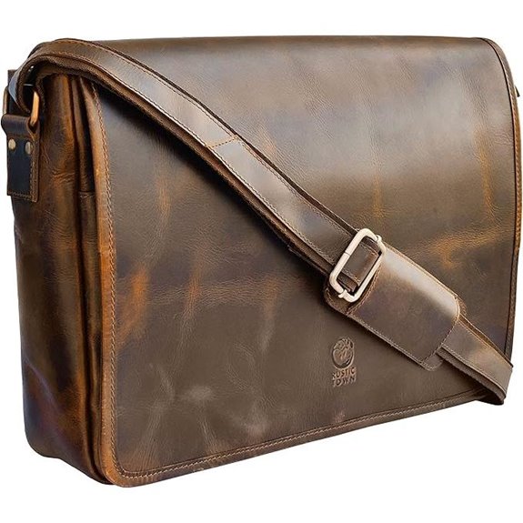 Leather Messenger Bag for Men Full Grain Leather Laptop