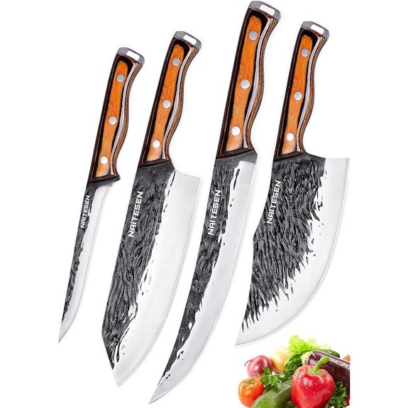 4PCS Hand Forged Kitchen and Meat Knives Set