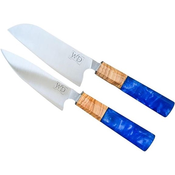 Hand Made Japanese Santoku and Chef Knife Set