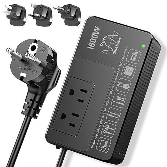 1600W 220V to 110V Voltage Converter for Travel