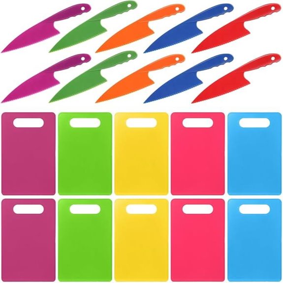 Yinkin Kids Plastic Knife Set with Cutting Board