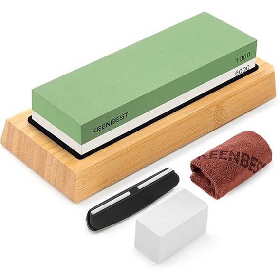 Whetstone Knife Sharpening Kit with Guide and Base