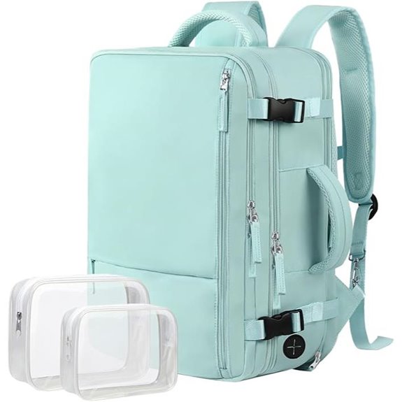 Hanples Carry-On Laptop Backpack with Toiletry Bags