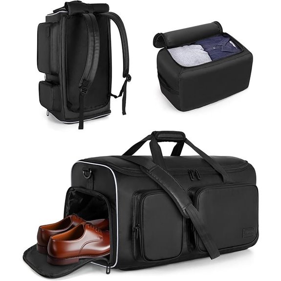 50L Convertible Garment Duffle Bag with Shoe Compartment
