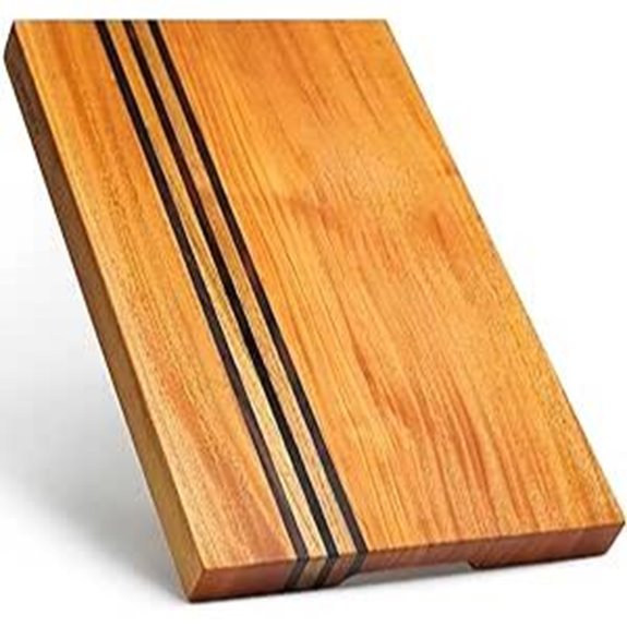 SHUMARU Mahogany Cutting Board with Inlays and Handles