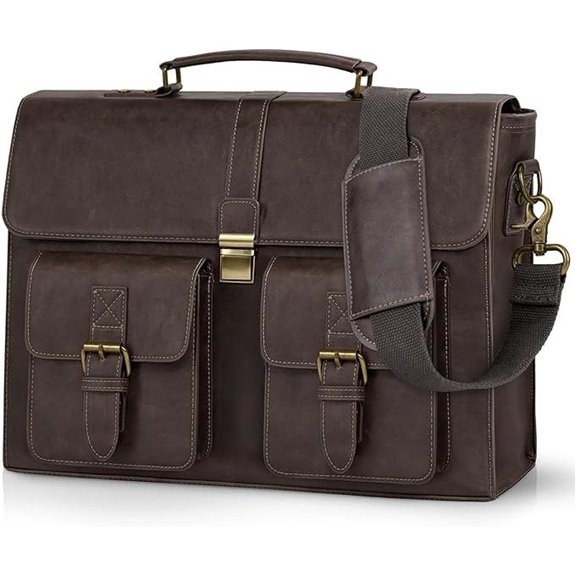 RAINSMORE Men's Leather Messenger Laptop Bag