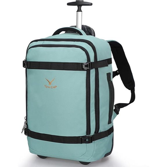 Hynes Eagle Rolling Backpack with Wheels 42L Mint