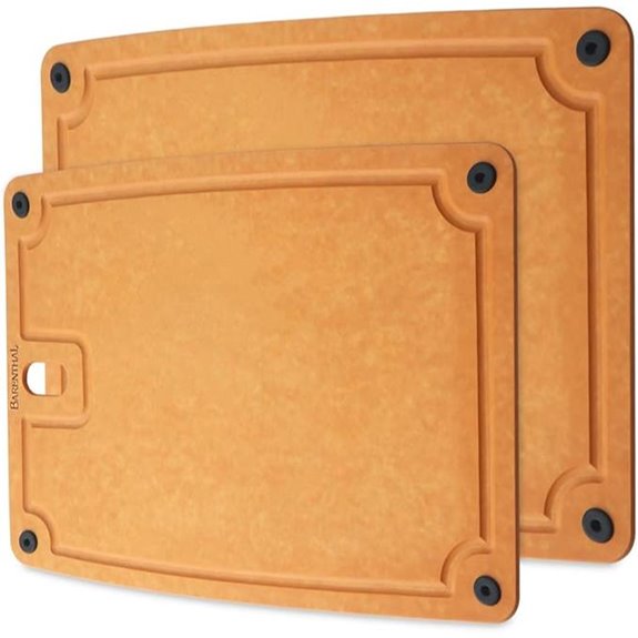 Kitchen Cutting Board Set with Juice Groove and Non-Slip Feet