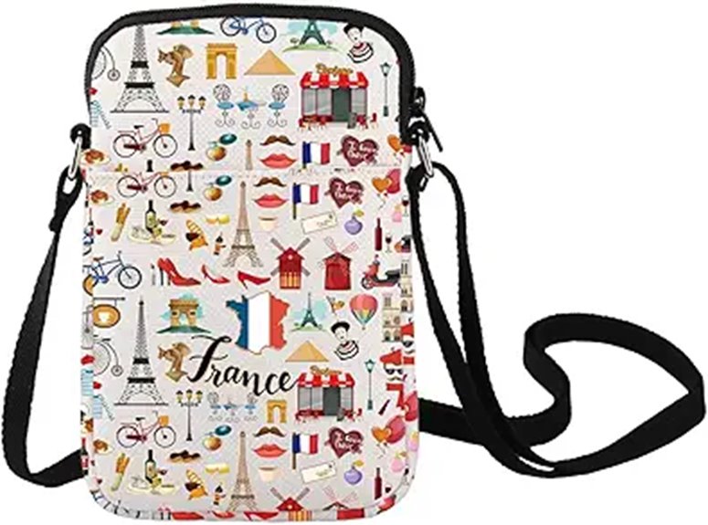 LEVLO France Crossbody Bag Paris Landmarks Gift