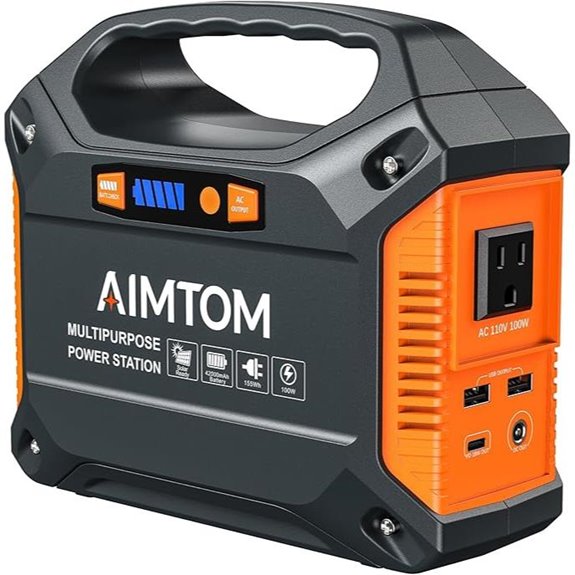 AIMTOM 155Wh Portable Power Station with Solar