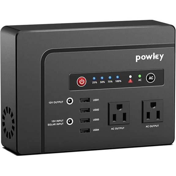 Powkey 200W Portable Solar Generator with USB and AC