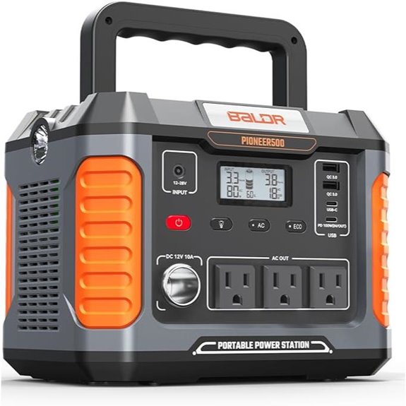 BALDR Portable Power Station 288Wh 500W Solar Compatible