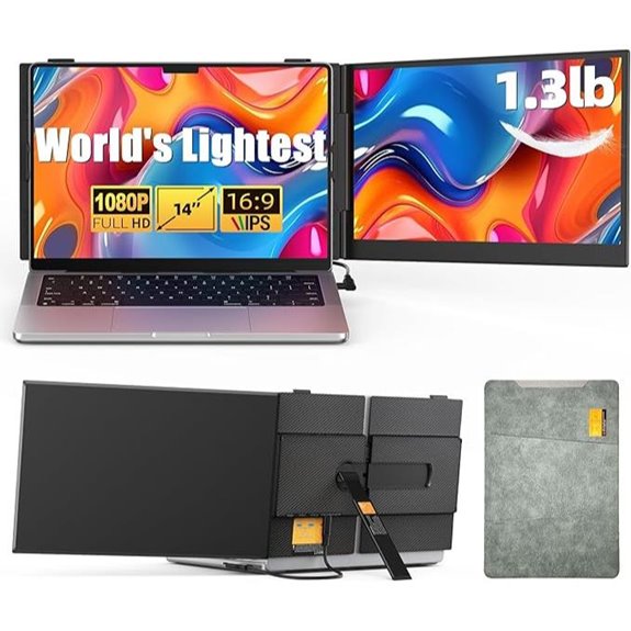 Portable 14 Dual Laptop Monitor with HDMI & USB-C
