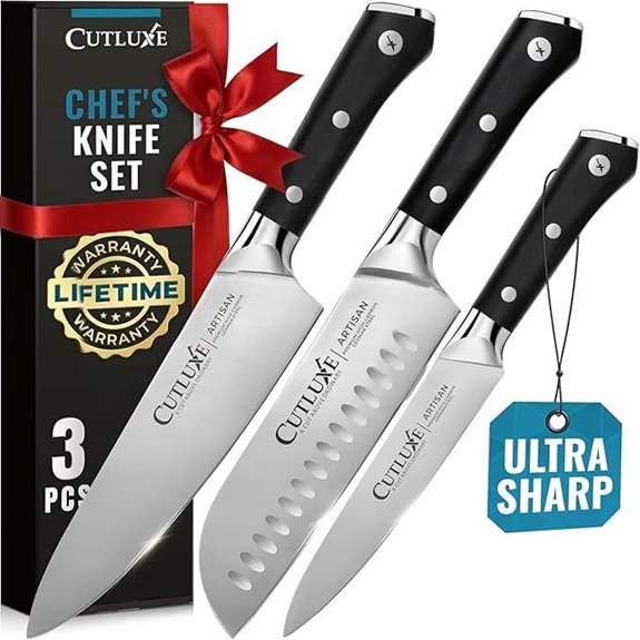 Cutluxe 3-Piece Professional Chef Knife Set