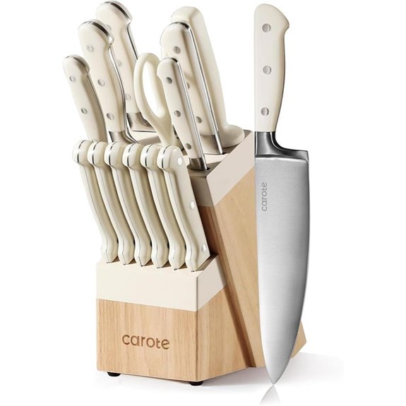 CAROTE 14-Piece Forged Knife Block Set