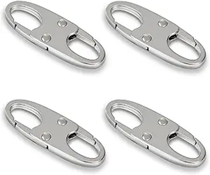 Zelin Zipper Locks 4 Pcs Silver Anti-Theft