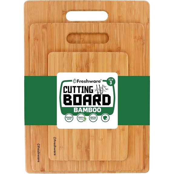 Bamboo Cutting Board Set for Kitchen 3 pcs