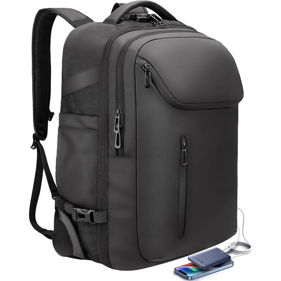 Large Rolling Backpack with USB & TSA Lock