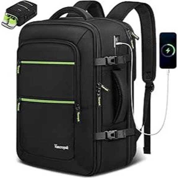 Vancropak Travel Backpack with Shoe Compartment and USB