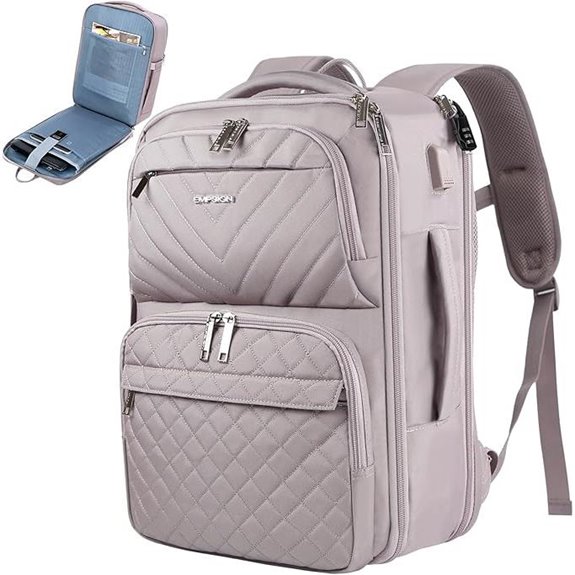 EMPSIGN TSA-Friendly Travel Backpack with USB Port