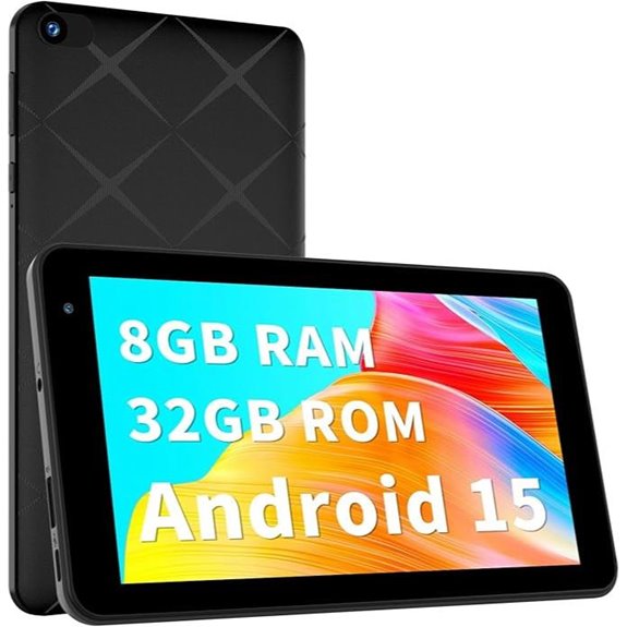 VASOUN 7-Inch Android 15 Tablet with 8GB RAM