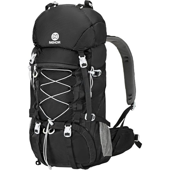60L Water-Resistant Hiking Backpack with Rain Cover
