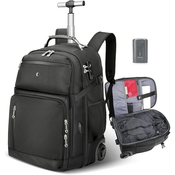 Rolling Backpack with Anti-Theft 50L Water-Resistant