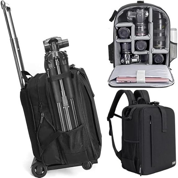Cwatcun Waterproof Camera Backpack with Tripod Holder