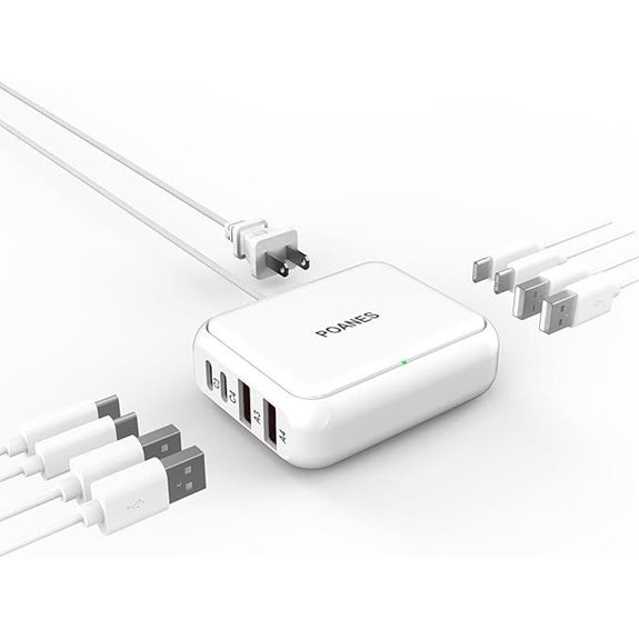 8-Port USB Travel Charging Station (White)