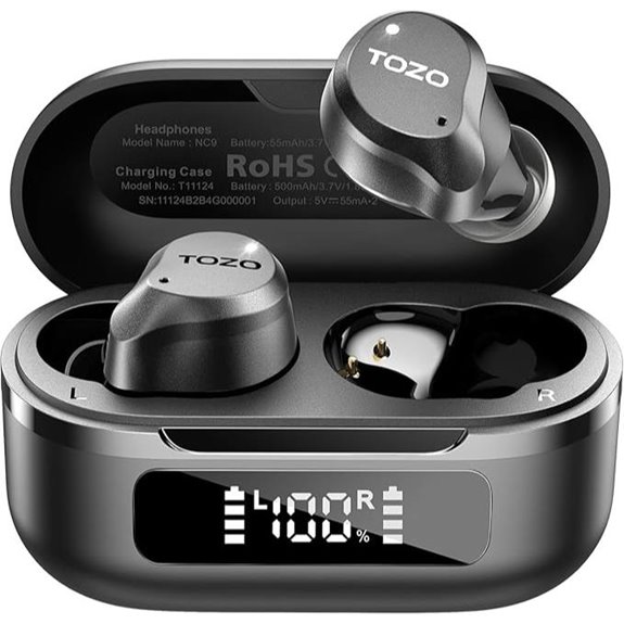 TOZO NC9 Noise Cancelling Wireless Earbuds with App