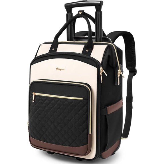 Rolling Women's Wheeled Laptop Backpack for Travel