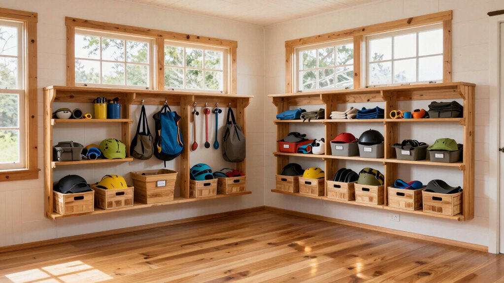 organized rustic cabin storage