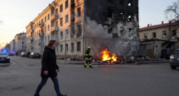 Russia Attacks Kyiv Again With Missiles And Drones, Sparking Fires At An Educational Facility And The Roof Of A Five-story Apartment Building