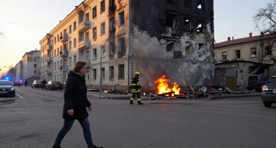 Russia Attacks Kyiv Again With Missiles And Drones, Sparking Fires At An Educational Facility And The Roof Of A Five-story Apartment Building
